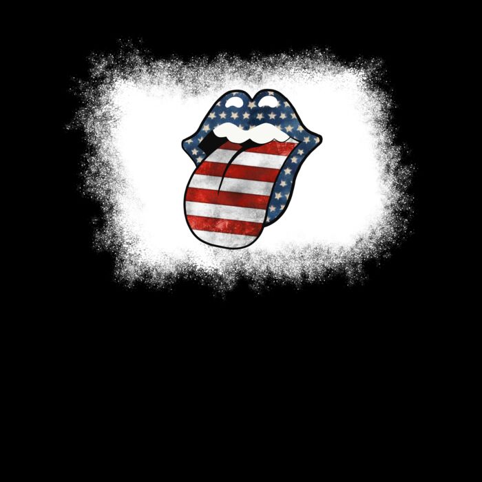 America Lips Bleach Effect T Shirt Thumbnail