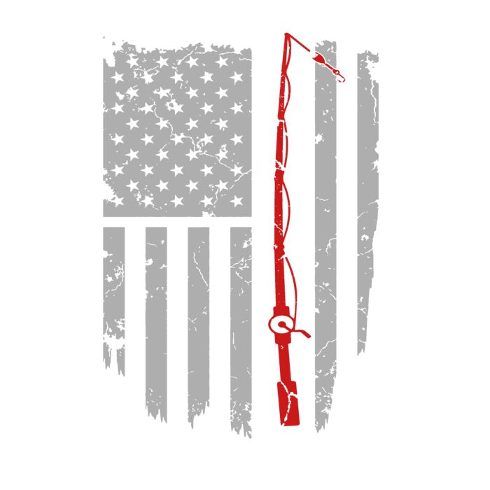 Fishing Flag Crew Neck T Shirt Thumbnail