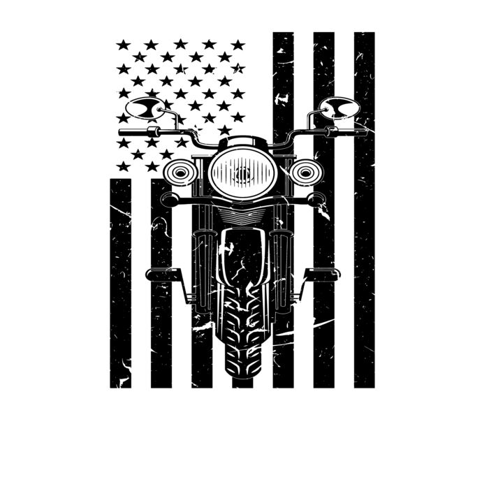 Motorcycle Flag Crew Neck T Shirt Thumbnail