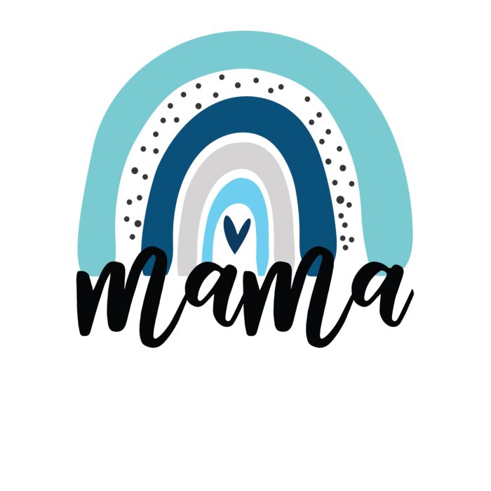 Mama Rainbow Blue Crew T Shirt Thumbnail