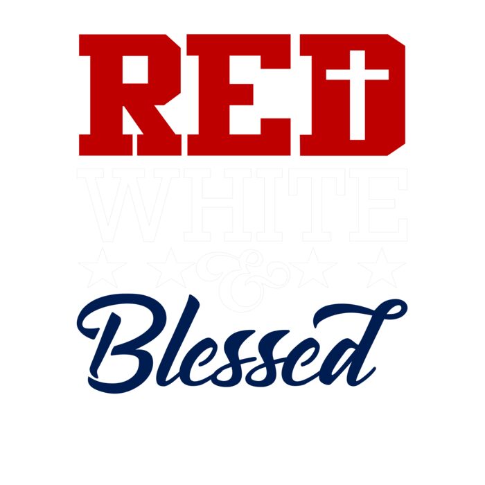 Red White and Blessed Crew Neck T Shirt Thumbnail