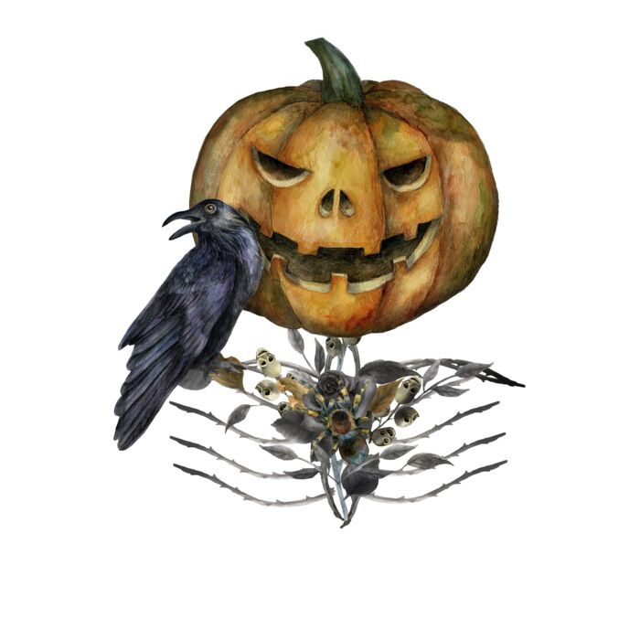 Haunted Pumpkin Crew Neck T Shirt Thumbnail