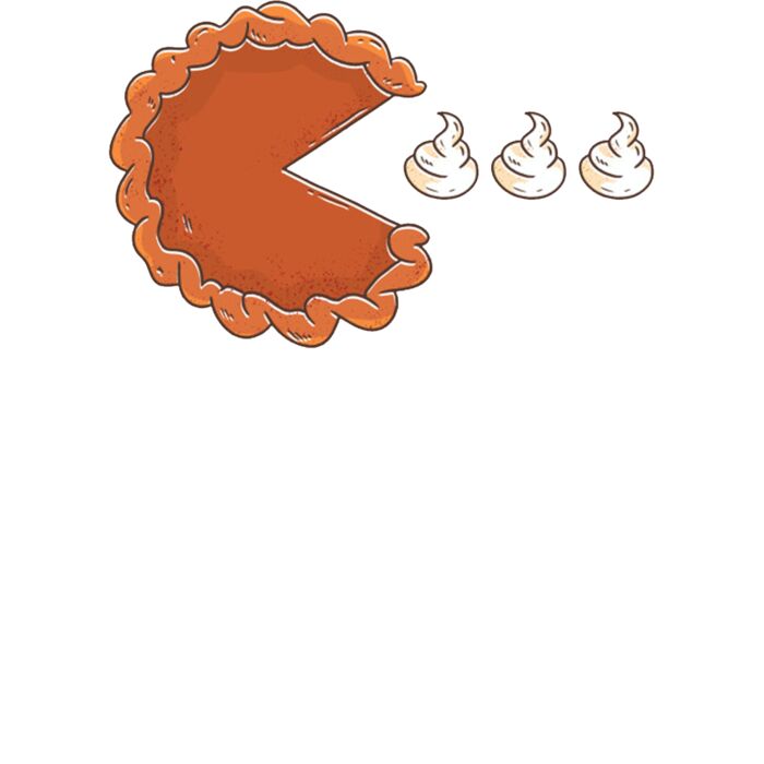 Pac man Pumpkin Pie V Neck T Shirt Thumbnail