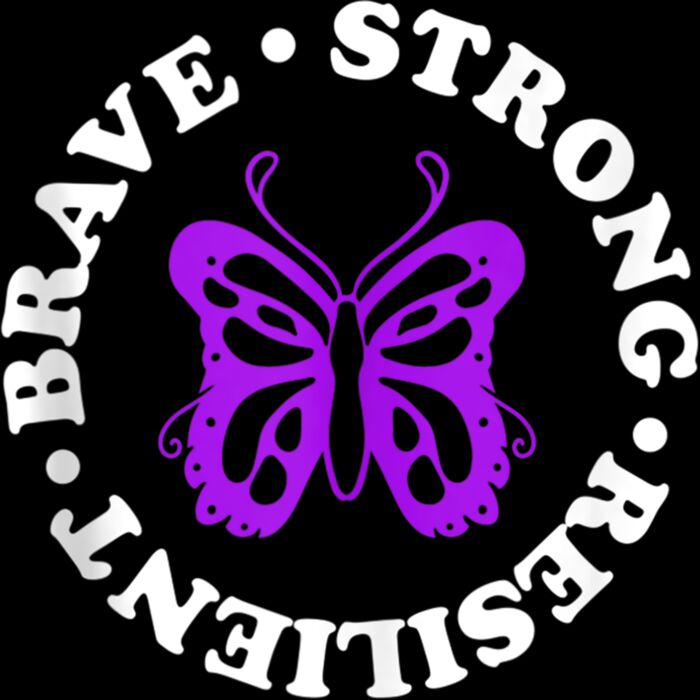 Brave Strong Resilient  Fibromyalgia Awareness Fibro Ribbon Tank Top Thumbnail