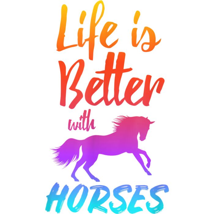 Life Is Better With Horses Cute Equestrian Horseback Riding T Shirt Thumbnail