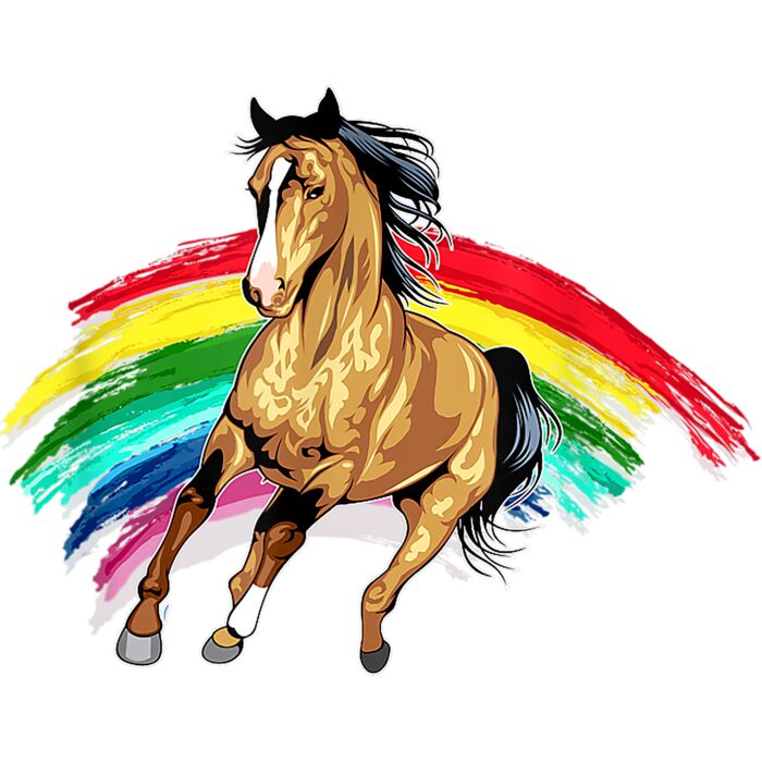 Cute Rainbow Horse Adorable Horse Lovers T Shirt Thumbnail