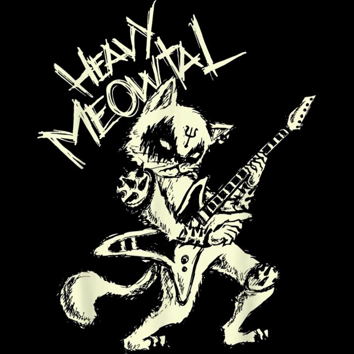 Heavy Metal Cats Gift Clothing Guitar Playing Cat Gothic T Shirt Thumbnail