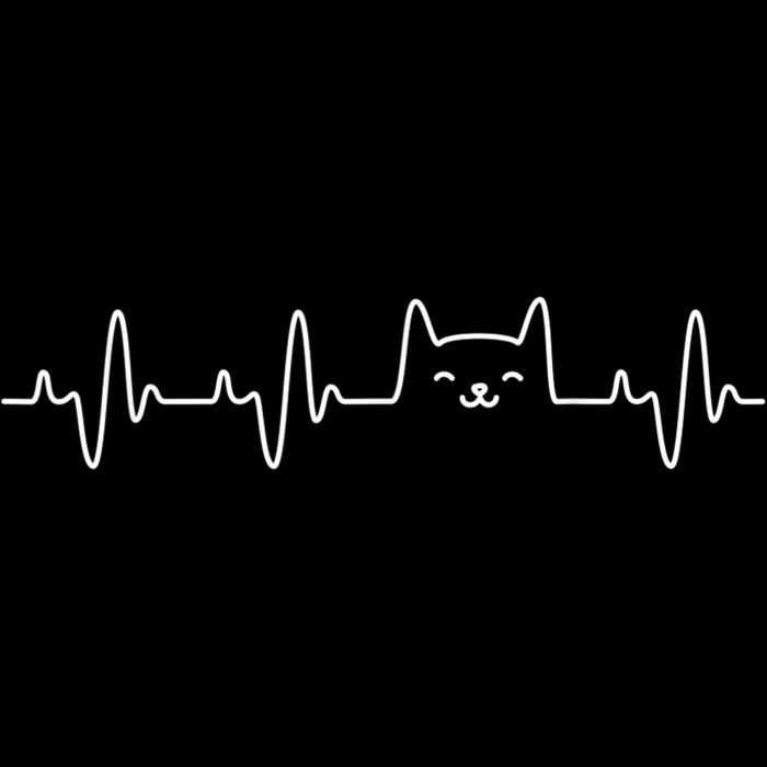 Cat Heartbeat Shirt Love Cats Womens Girls Cat Lover TShirt T Shirt Thumbnail