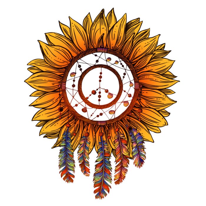 DREAM CATCHER SUNFLOWER Long Sleeve T Shirt Thumbnail