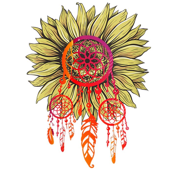 Womens Dream Catcher Sunflower Lover Gift V Neck T Shirt Thumbnail