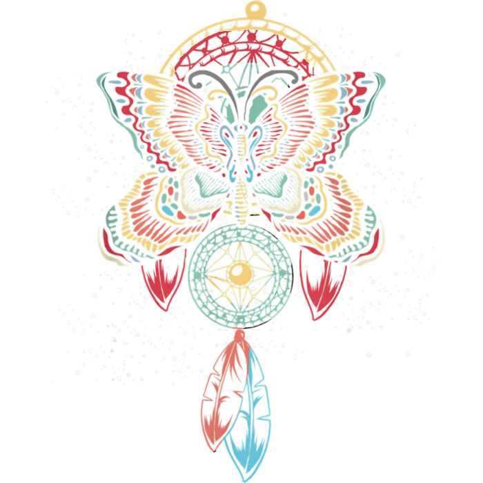 Native Pride American Indian Hippie Butterfly Dreamcatcher T Shirt Thumbnail