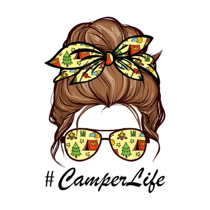 Camper Life Messy Bun Hair Mother s Day Camping Lovers 1 Thumbnail
