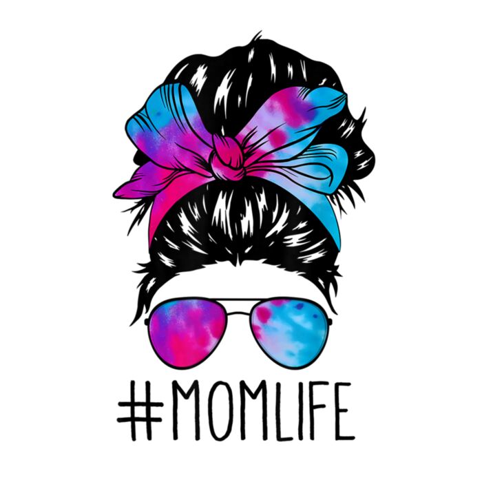 Messy Hair Bun Mom Life Tie Dye Mother s Day Women Funny Thumbnail