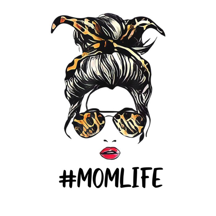Hashtag Mom Life  MomLife Leopard Pattern Bandana Messy Bun Thumbnail