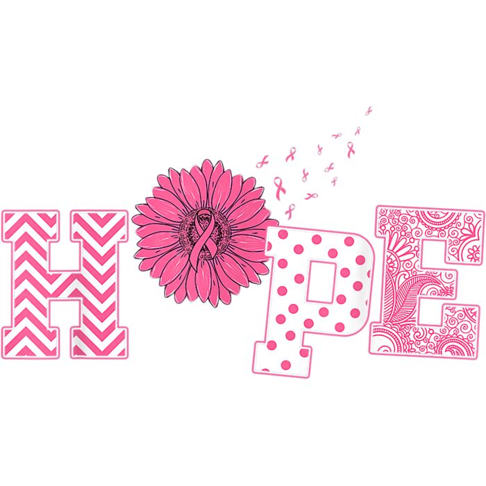 HOPE Sunflower Pink Ribbon Breast Cancer Awareness T Shirt Thumbnail