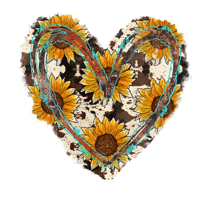 COWHIDE SUNFLOWER HEART Thumbnail