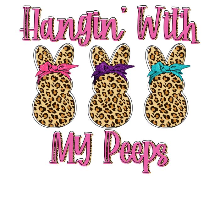 hanging with my peeps leopard Pink Thumbnail
