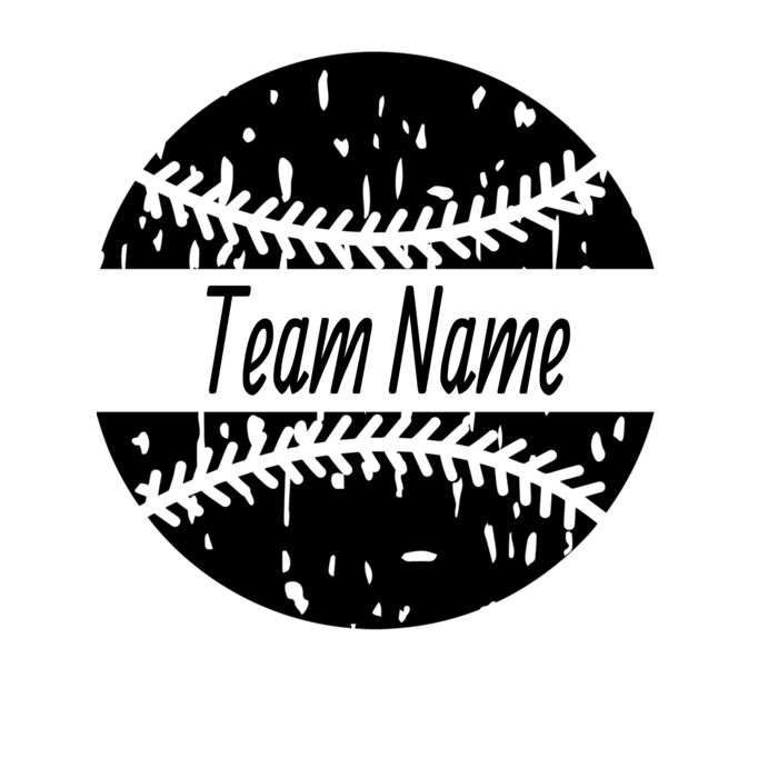 Custom Name Grunge Baseball (Black Ink) Thumbnail